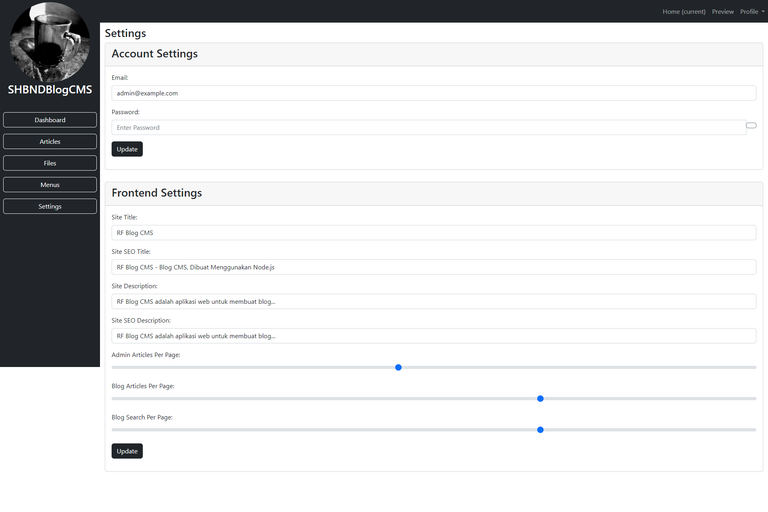 RF Blog CMS - CMS Berbasis Node.js