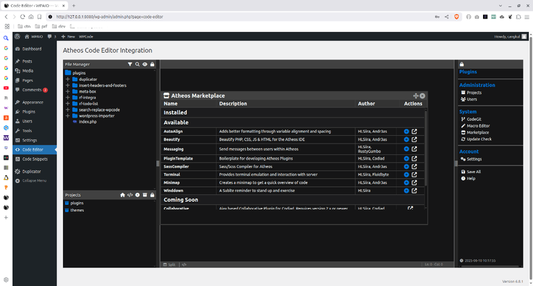 RF Integra - Integrasi Atheos Code Editor di WordPress