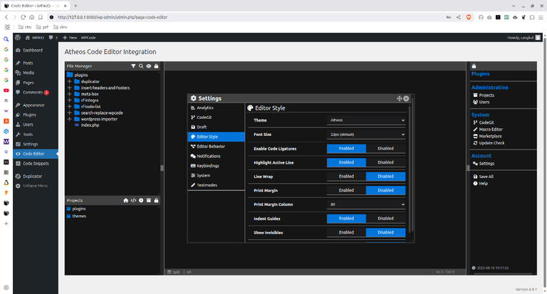 RF Integra - Integrasi Atheos Code Editor di WordPress
