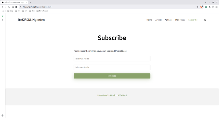 RF PB Example - Contoh Integrasi Backend PocketBase dengan Publii CMS