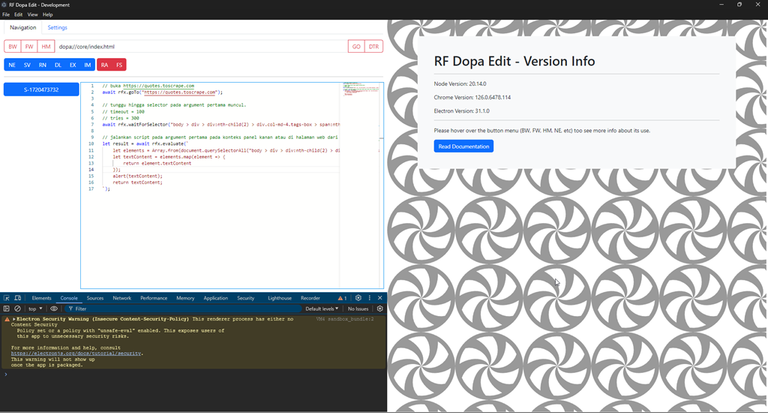 RF Dopa Edit - Aplikasi Programmable Web Browser