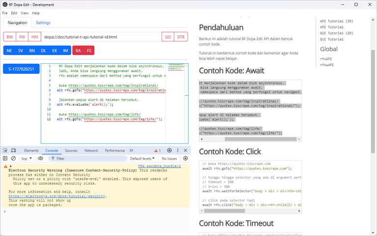 RF Dopa Edit - Aplikasi Programmable Web Browser